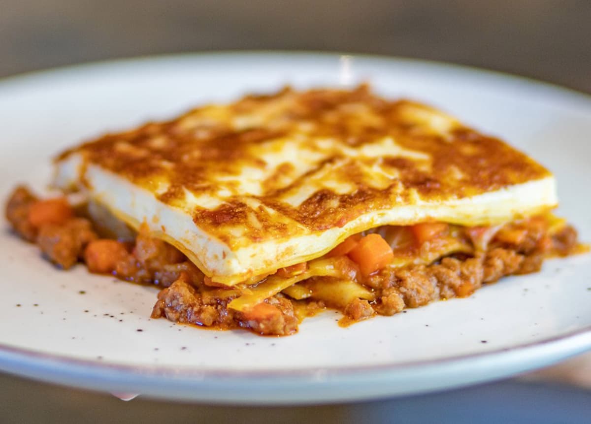Lasaña de carne y verduras